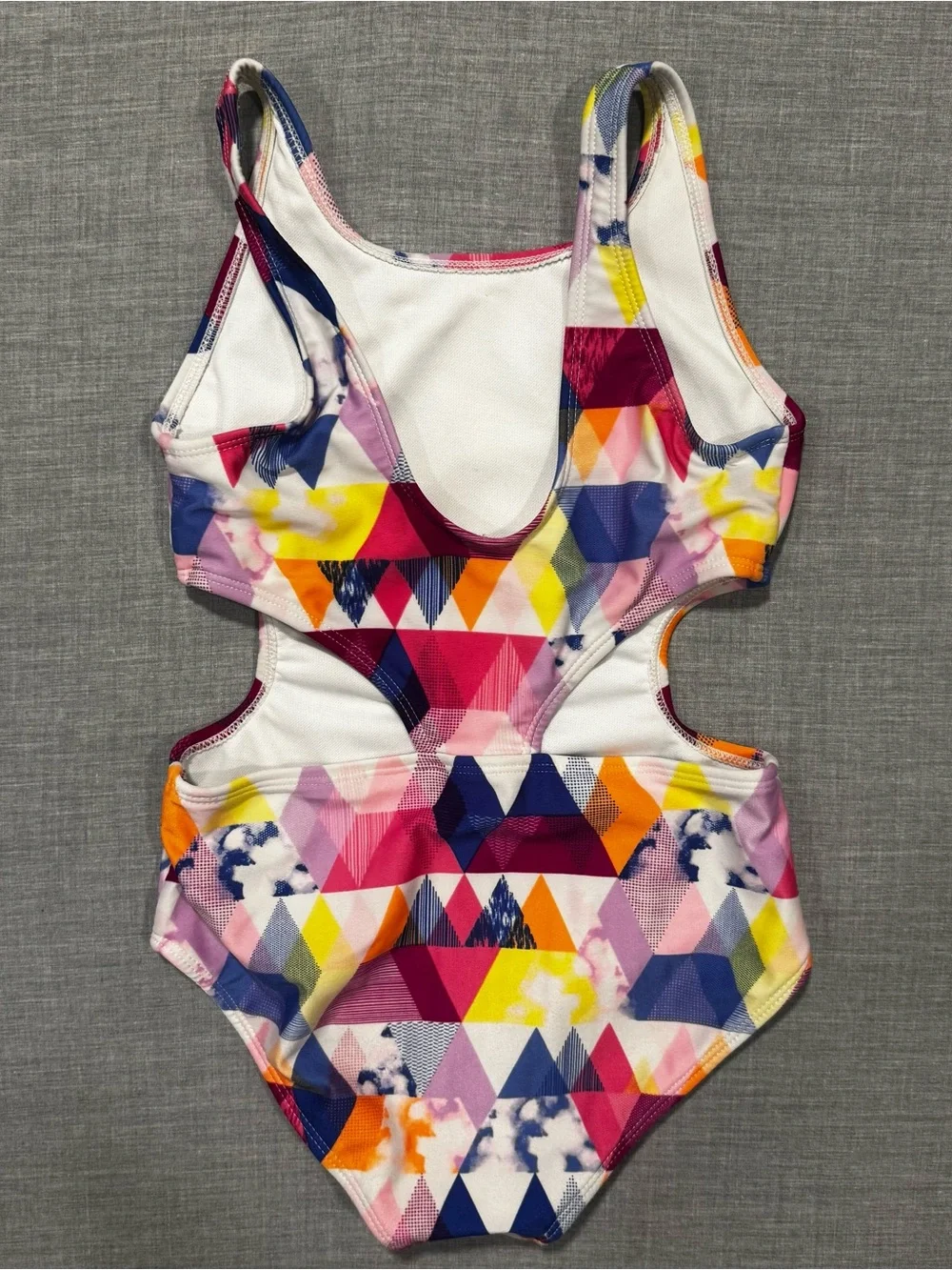 art class Girls Multicolor Geometric Cutout One-Piece Swimsuit